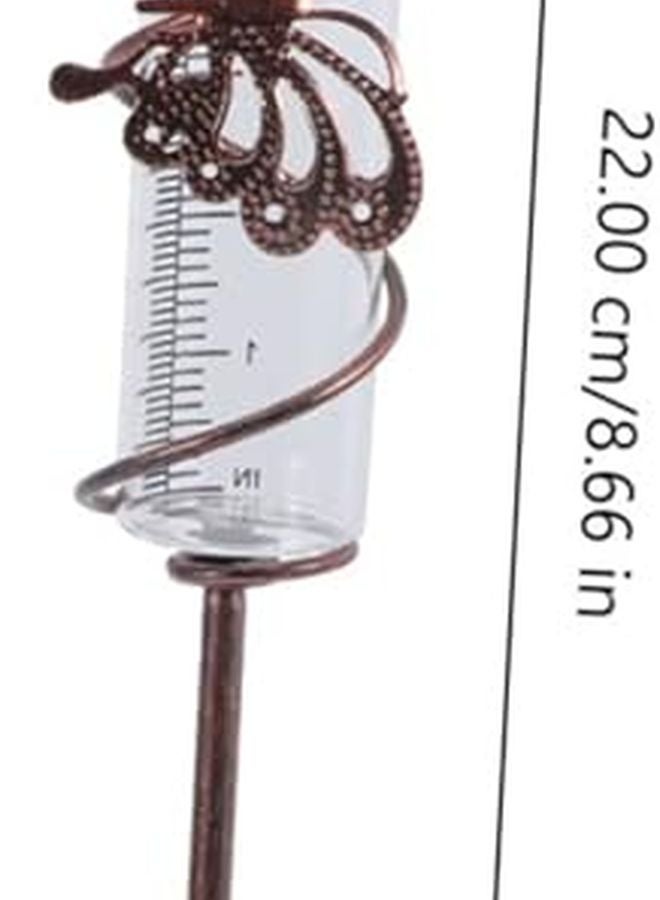 مقياس مطر معدني مع وتد، أنبوب زجاجي شفاف، سهل القراءة، أداة مراقبة مياه للحدائق الخارجية - Image 3